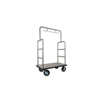 Hospitality 1 Source Midtown Series Bellman Cart, 48"Wx71"Hx27"D, Gray Carpet, Brushed Stainless Steel